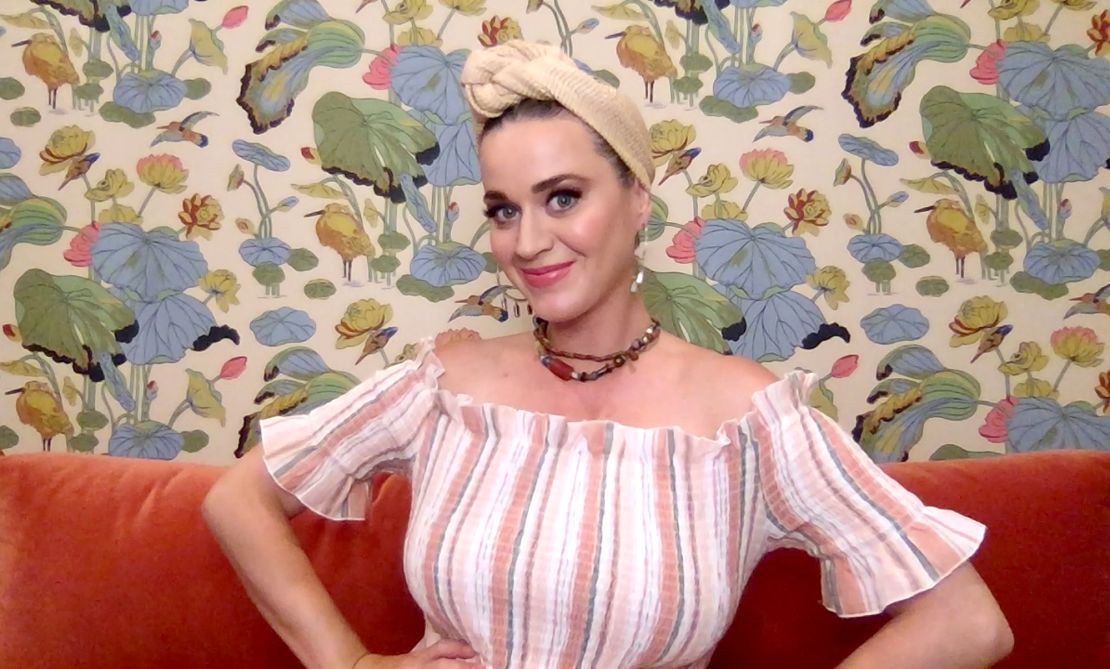 Katy Perry speaking at a Shein event in May 2020.