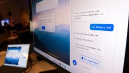 Microsoft's new Bing search engine on display in Redmond, Washington